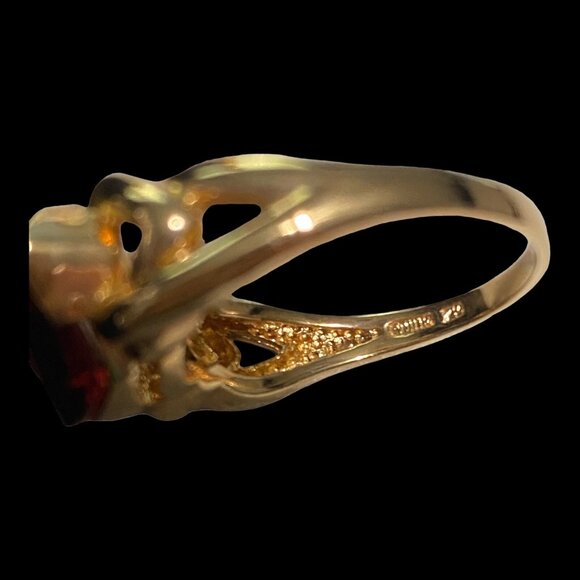 Ring CZ Cubic Zirconia Size 10 Red Women Vermeil 10k Gold over Sterling Silver 9 - Picture 10 of 10